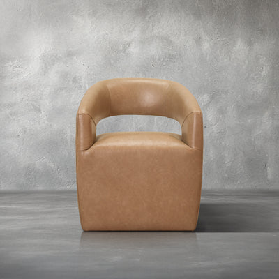 Rosie Faux Leather Rolling Dining Chair