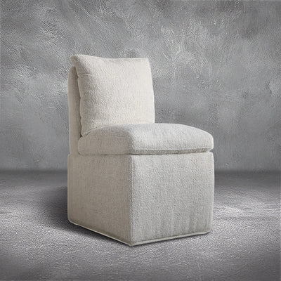 Trask Boucle Rolling Dining Chair