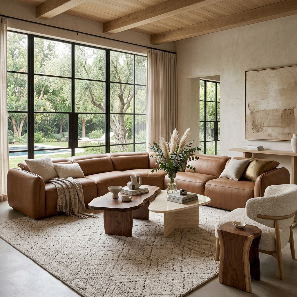 The Vita Leather Motion Sectional