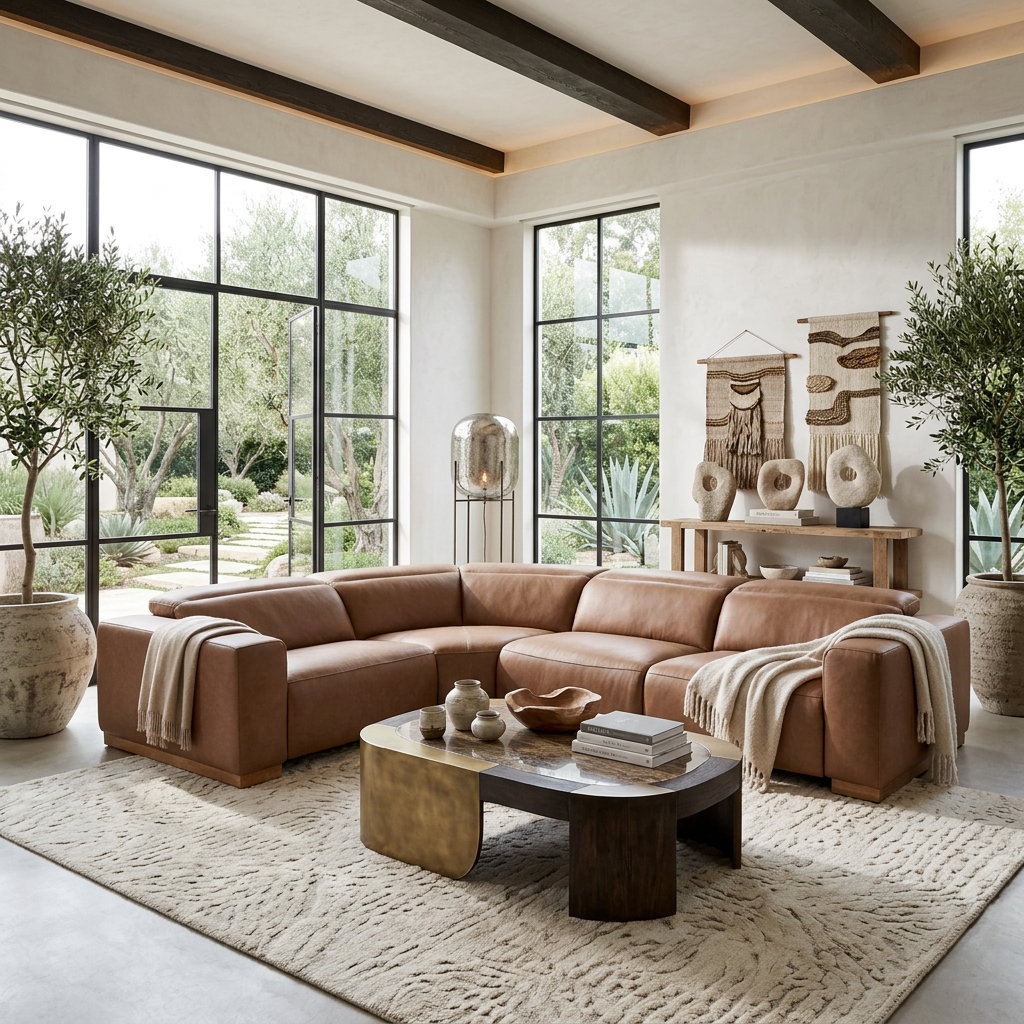 The Brady Leather Motion Sectional
