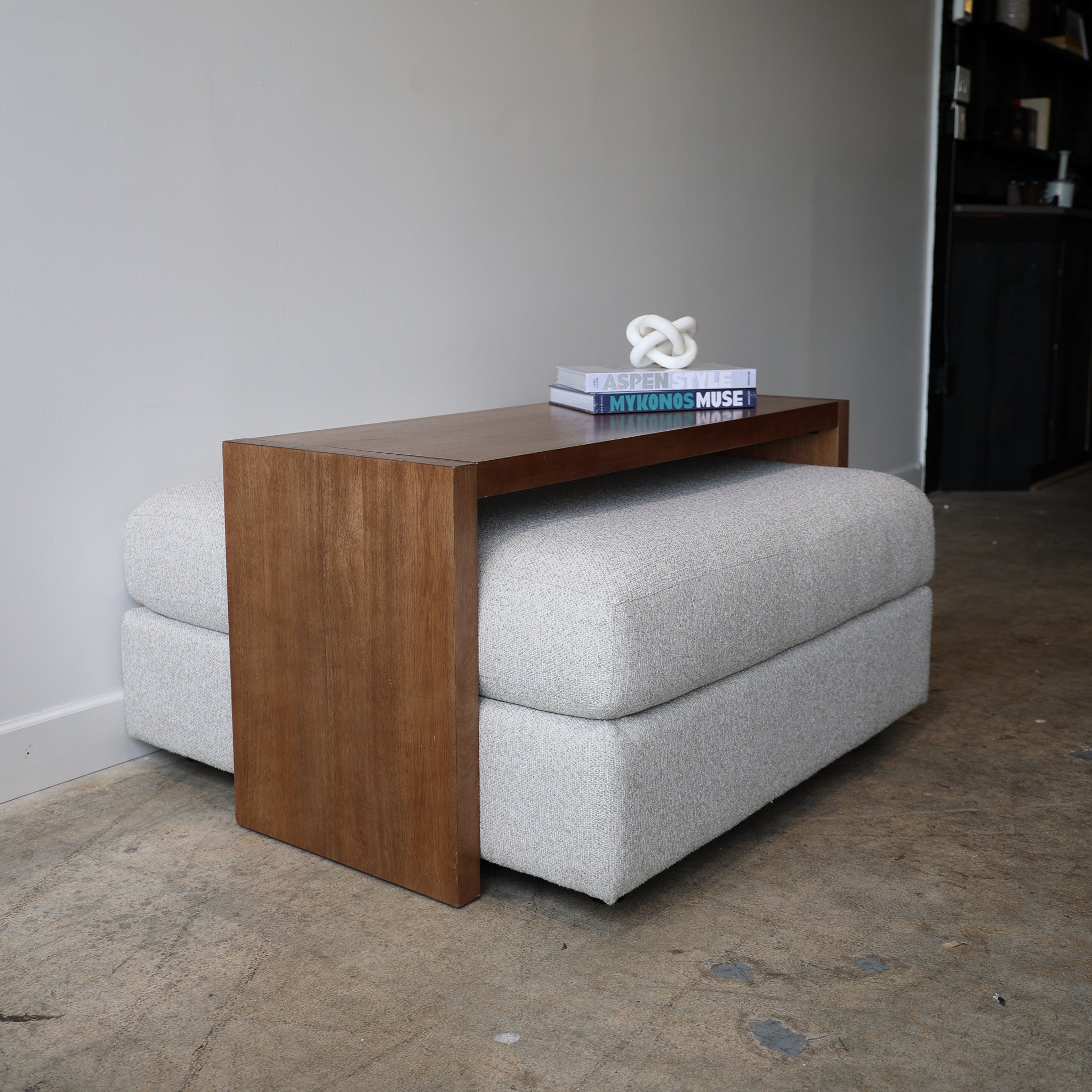 Dark Wood Over Ottoman Table