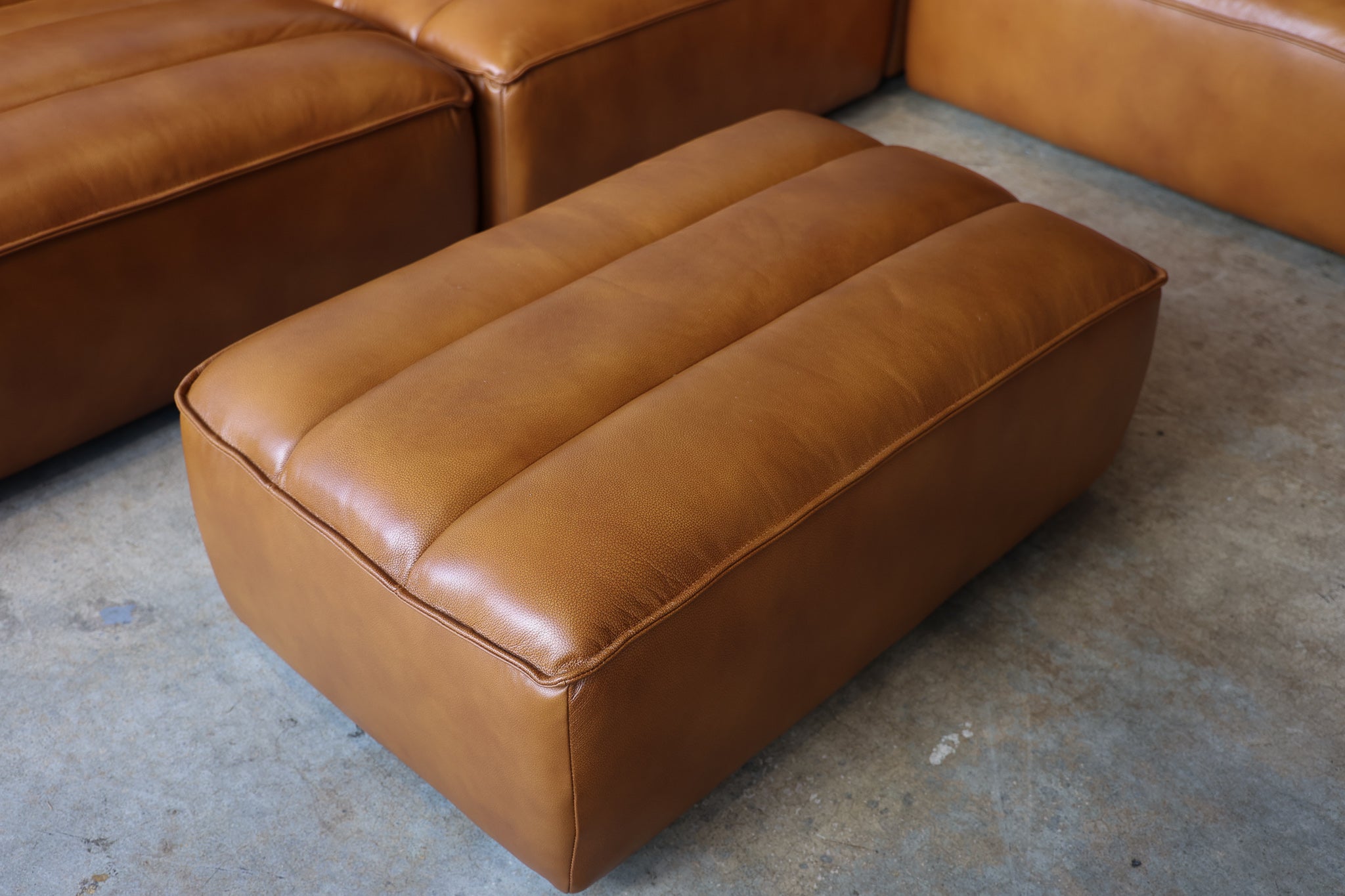 Jeff Leather Ottoman