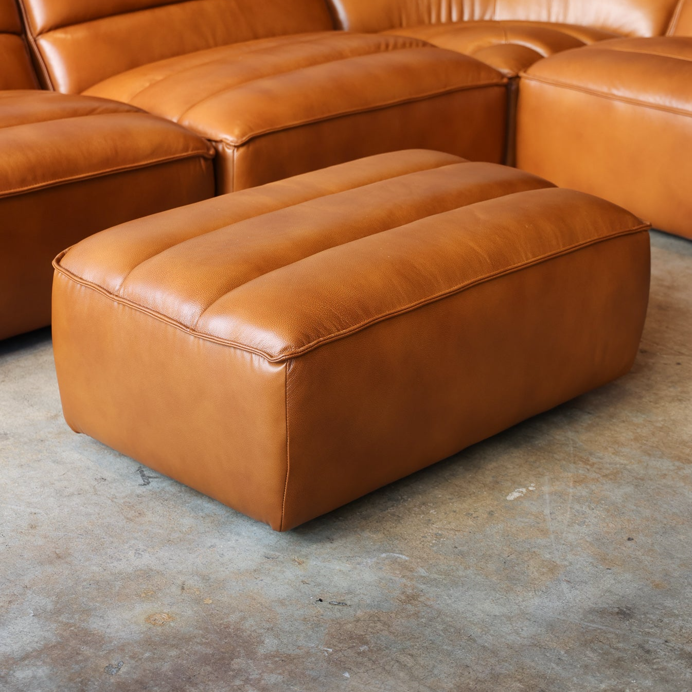 Jeff Leather Ottoman