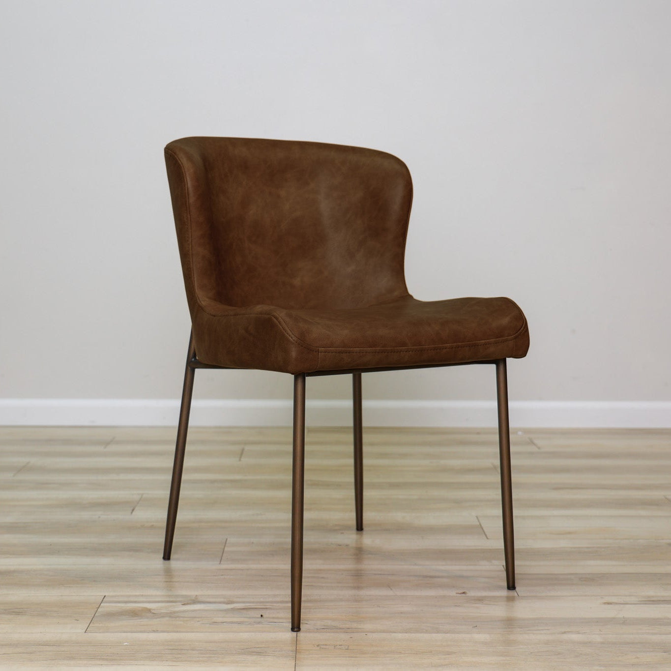 Easley Brown Faux Leather Dining Chair
