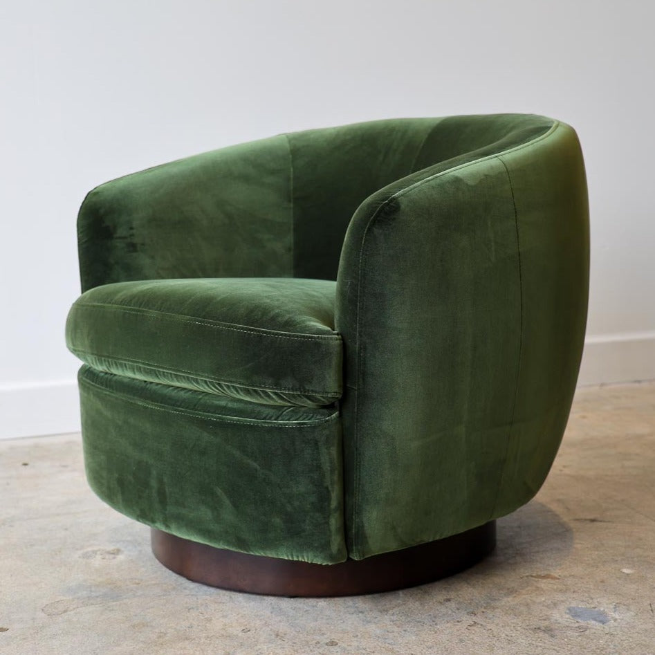 Grant Green Velvet Swivel Chair