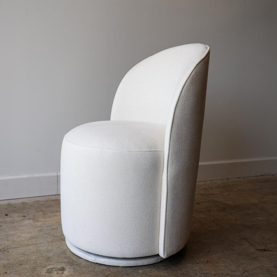 Colette White Performance Fabric Swivel Dining Chair