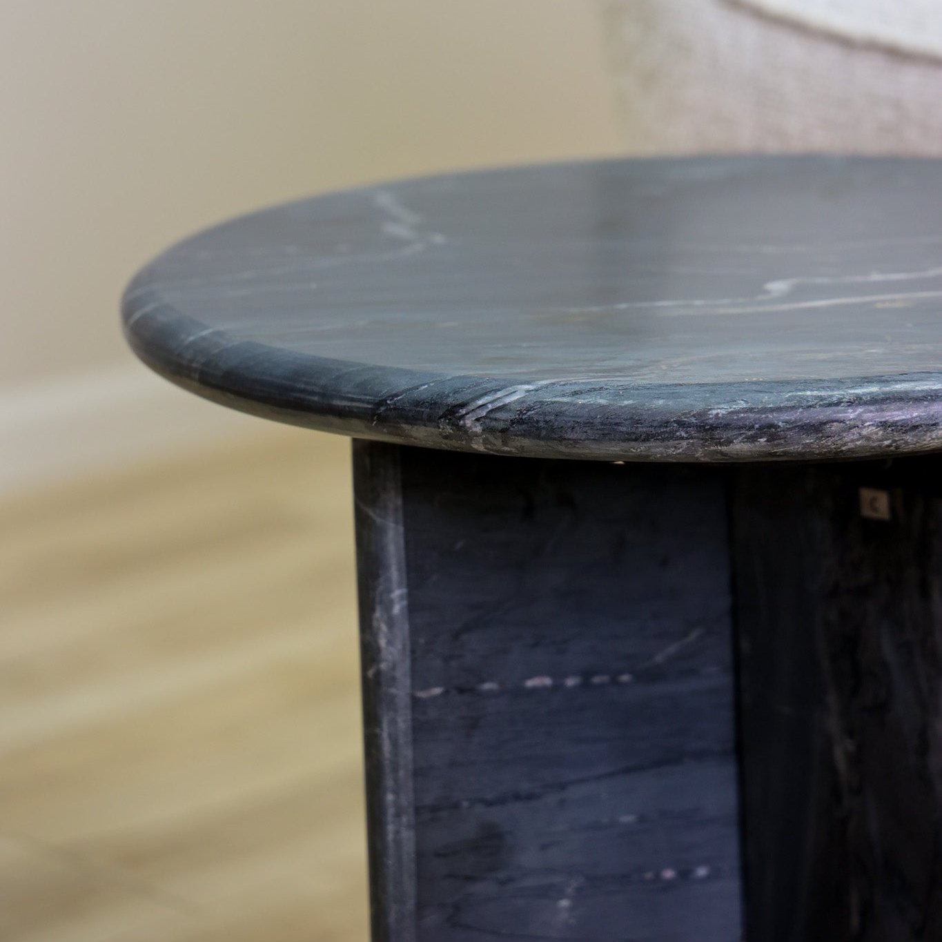 Raven Black Marble Accent Table