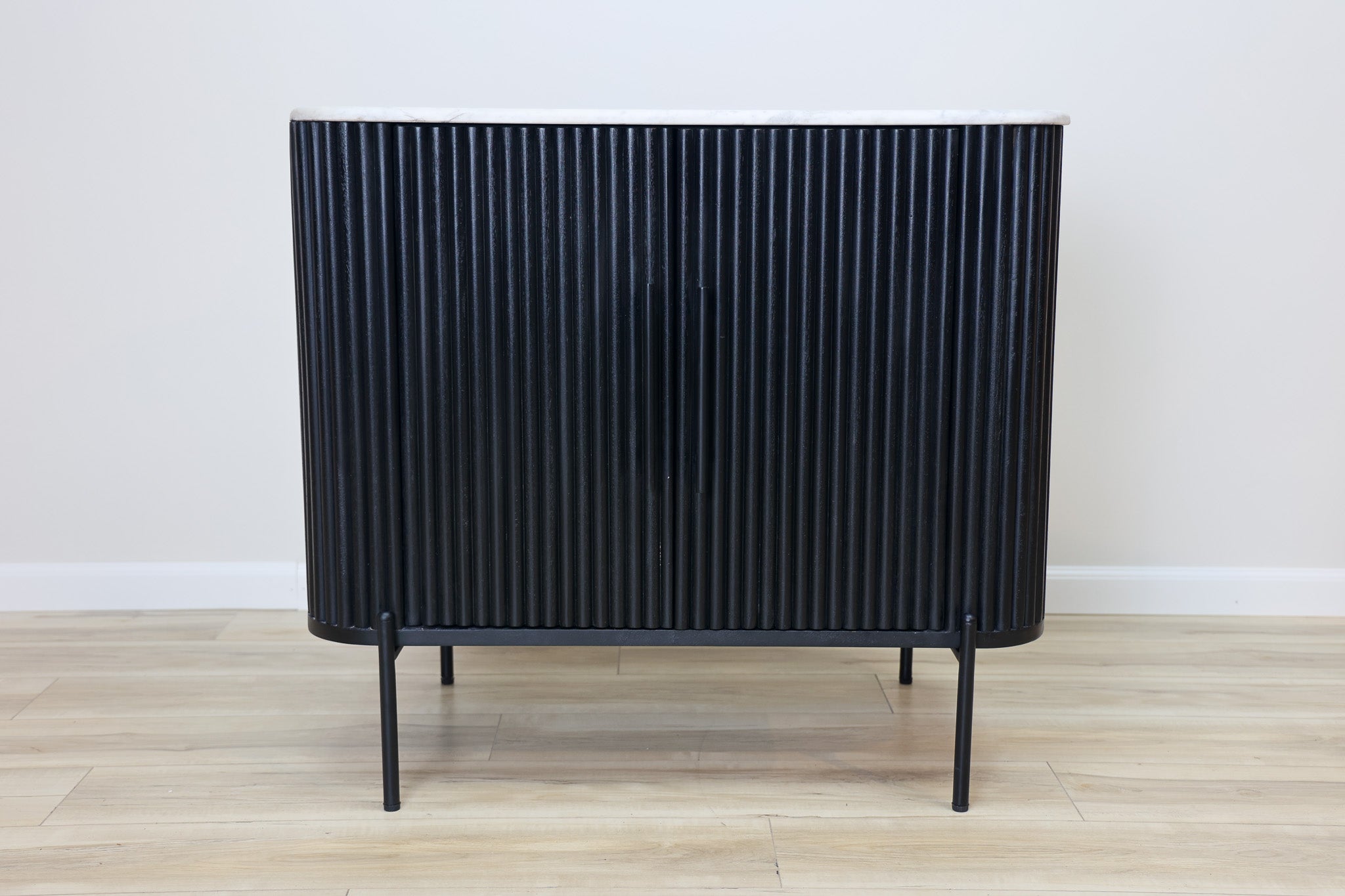 Gatsby Black Fluted Marble Cabinet