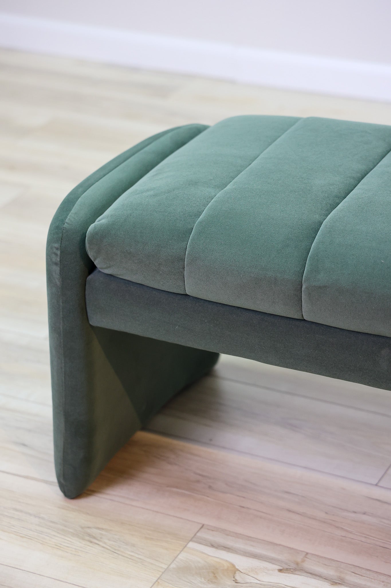 Olive Velvet Green Bench