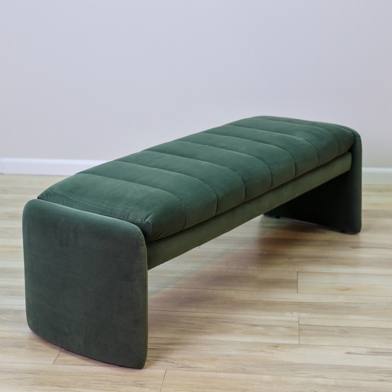 Olive Velvet Green Bench