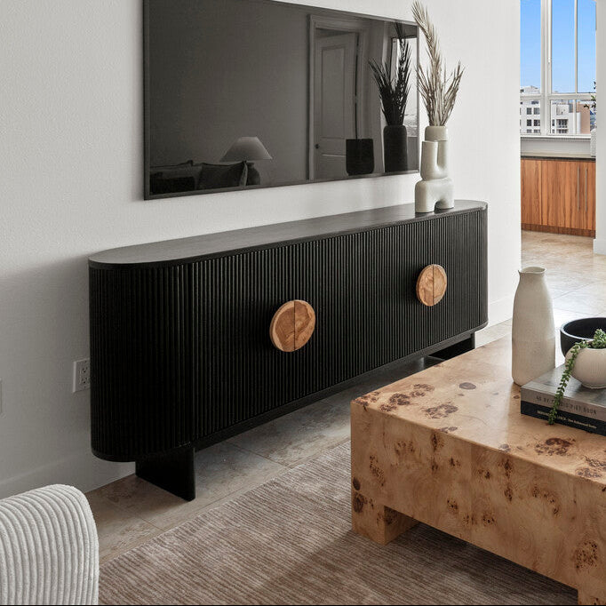 Rafael Black Fluted Credenza