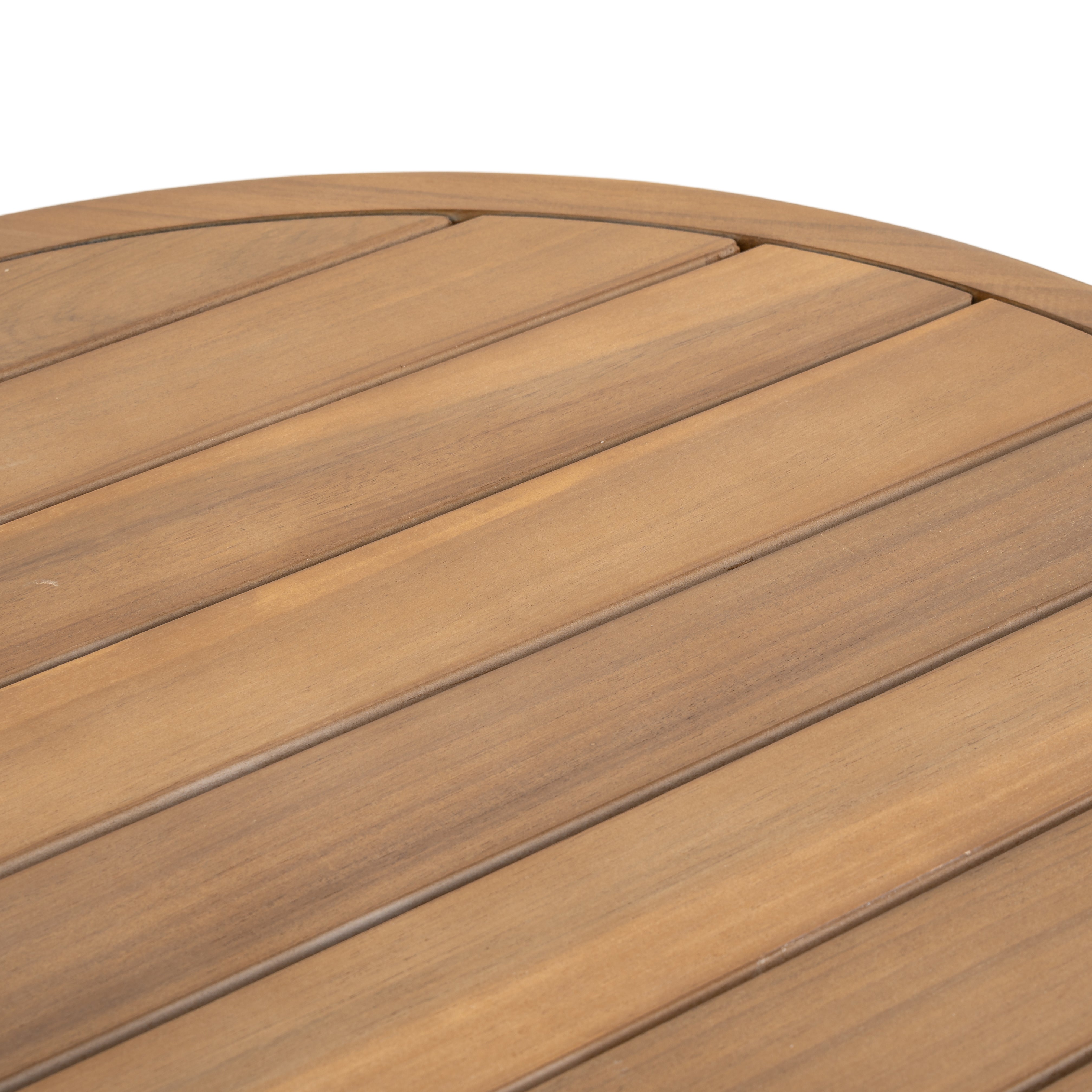Napa outdoor coffee table with an oval slatted wood top and rope-wrapped legs, patio