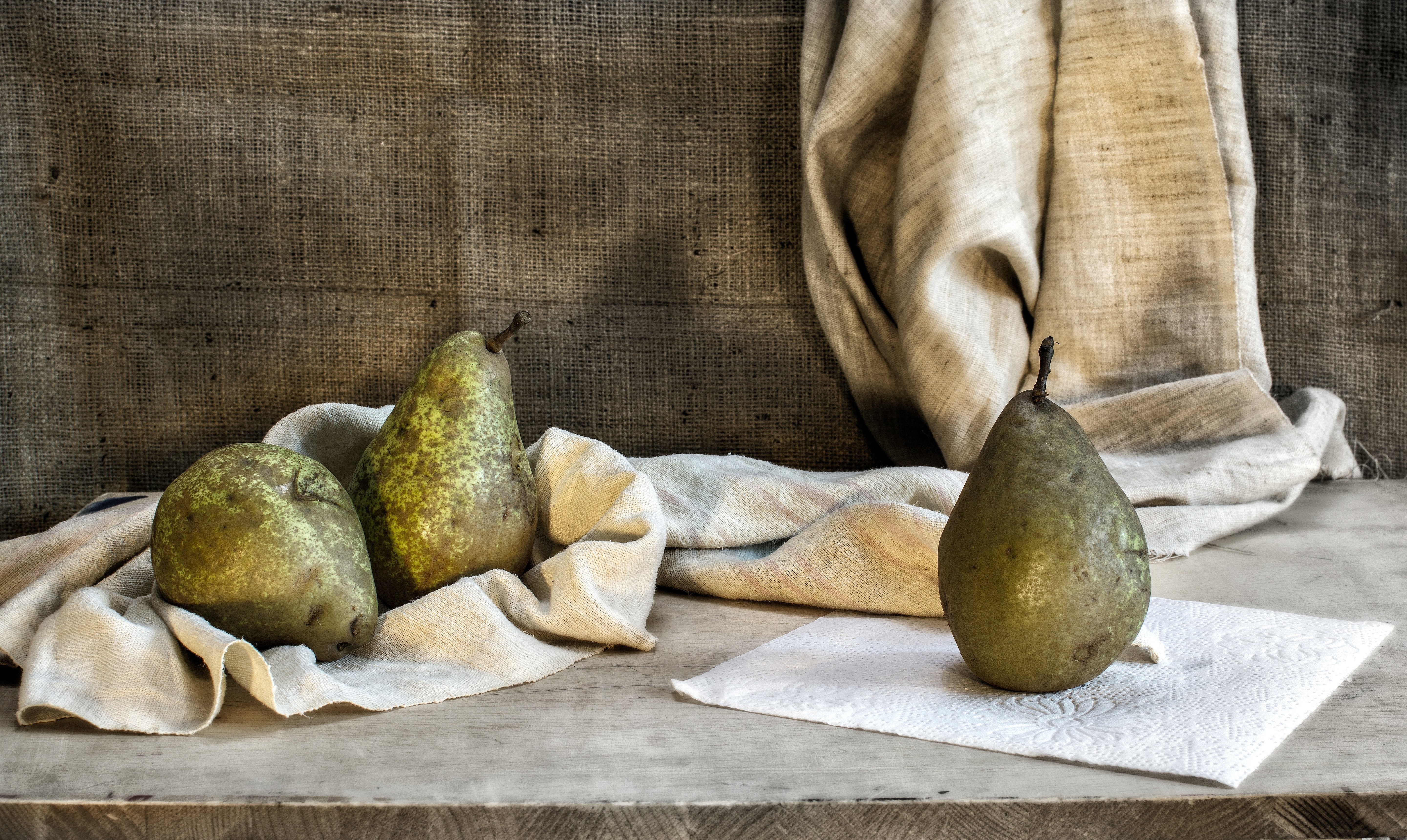 Pears and Linen Custom Art