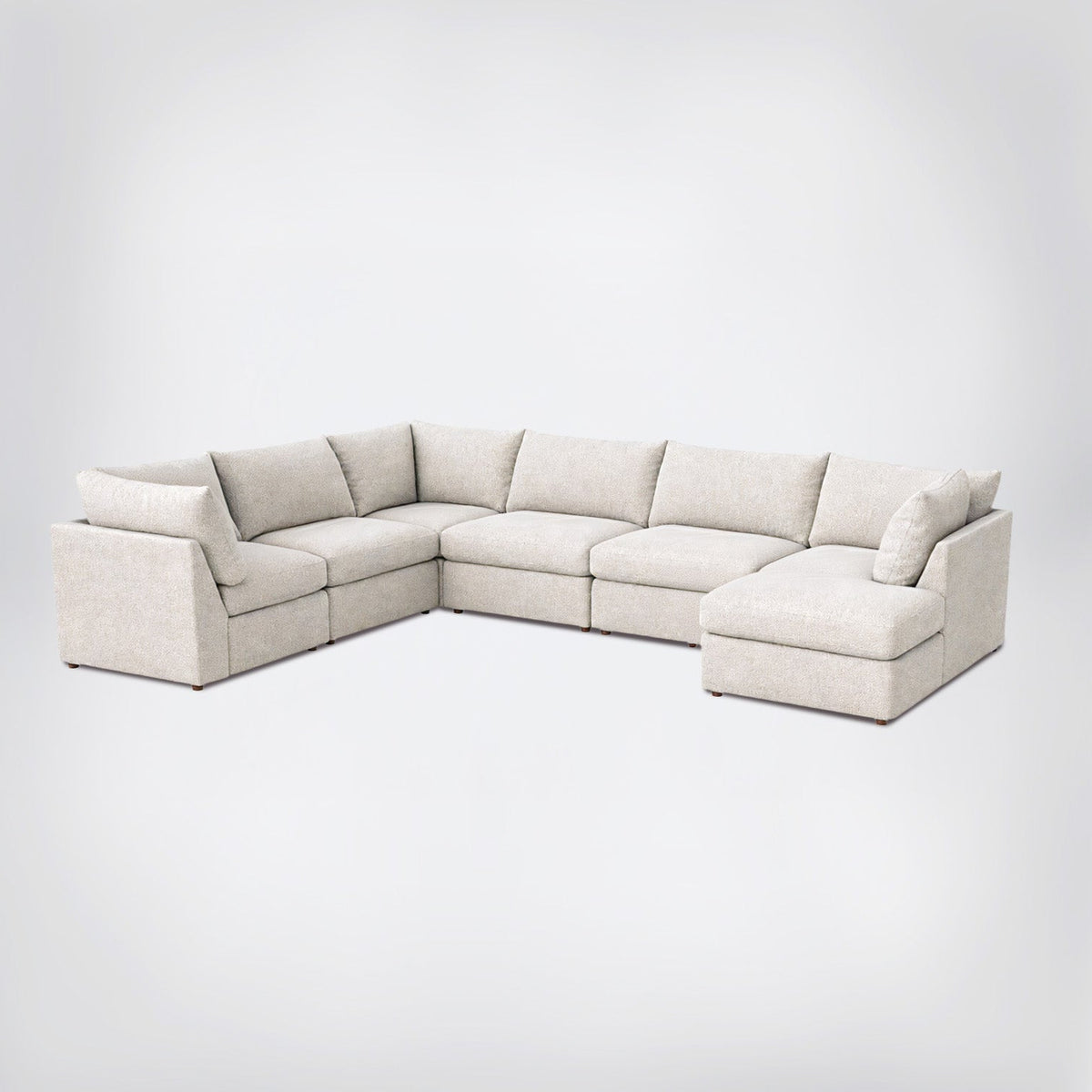 The Beckham Linen 6 Piece Large Chaise Sectional