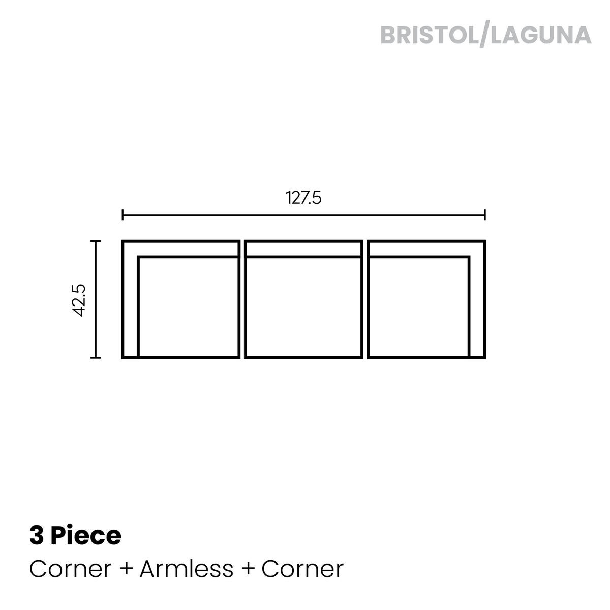 The Bristol 3 Piece Cloud Sectional