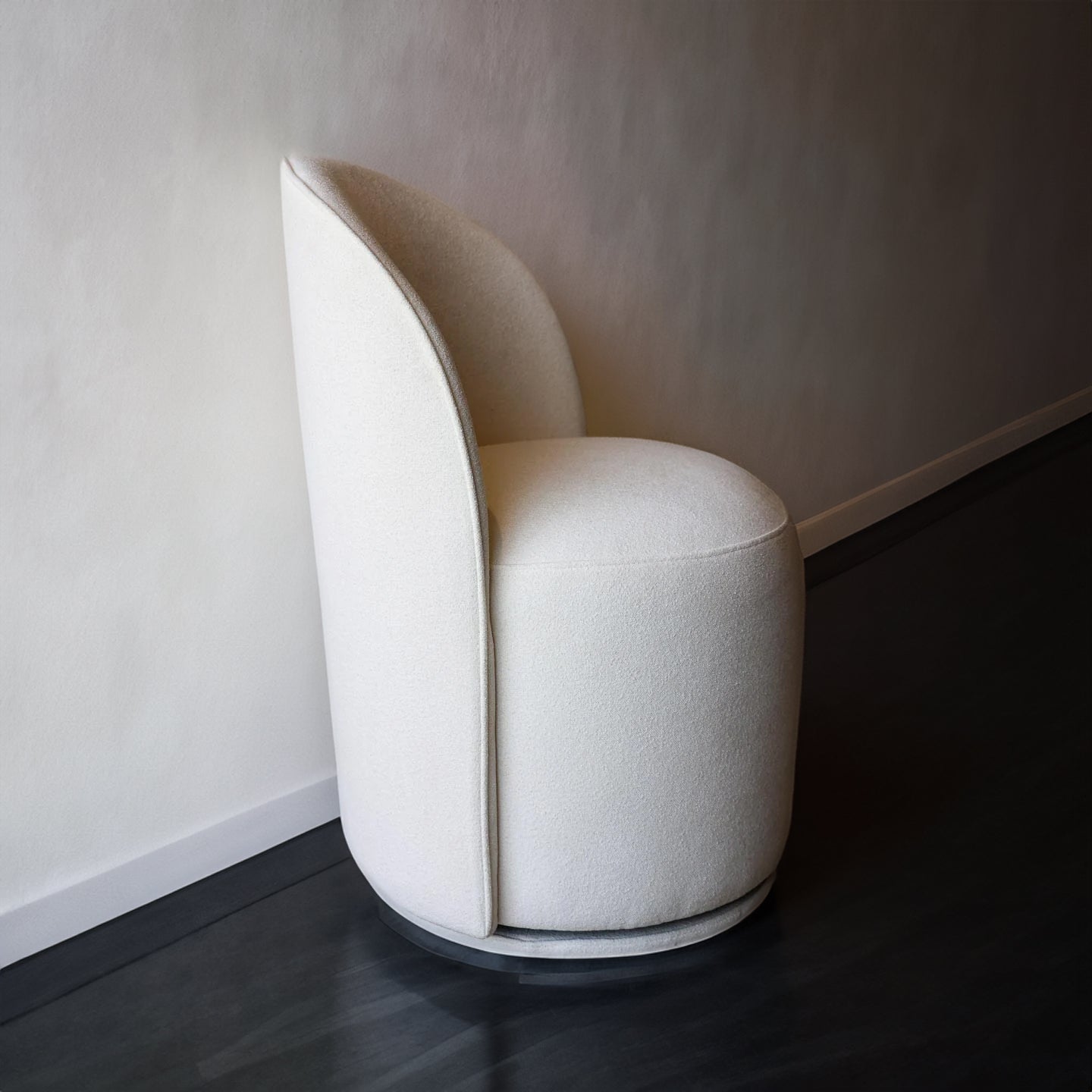 Colette White Performance Fabric Swivel Dining Chair