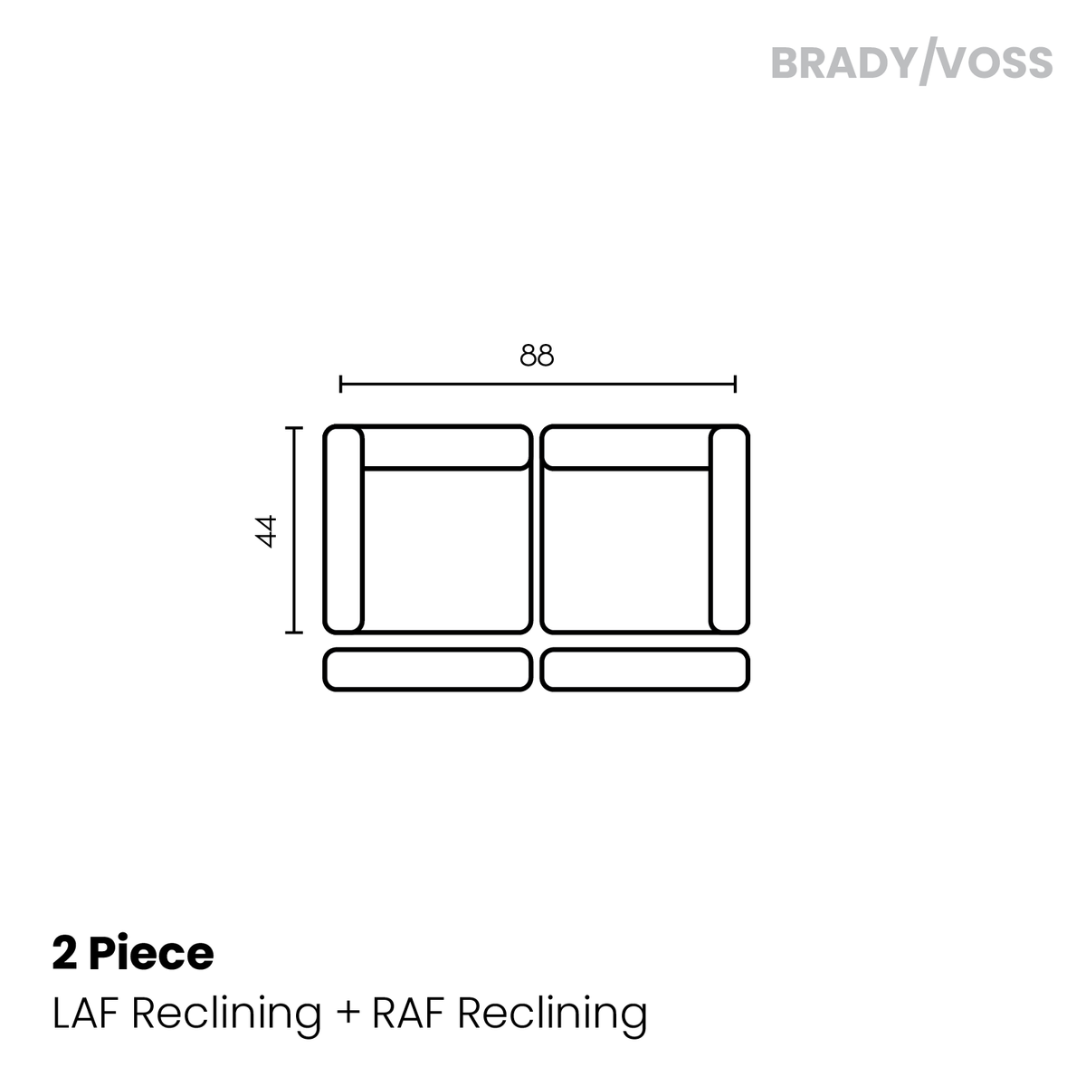 The Brady 2 Piece Reclining Leather Sectional