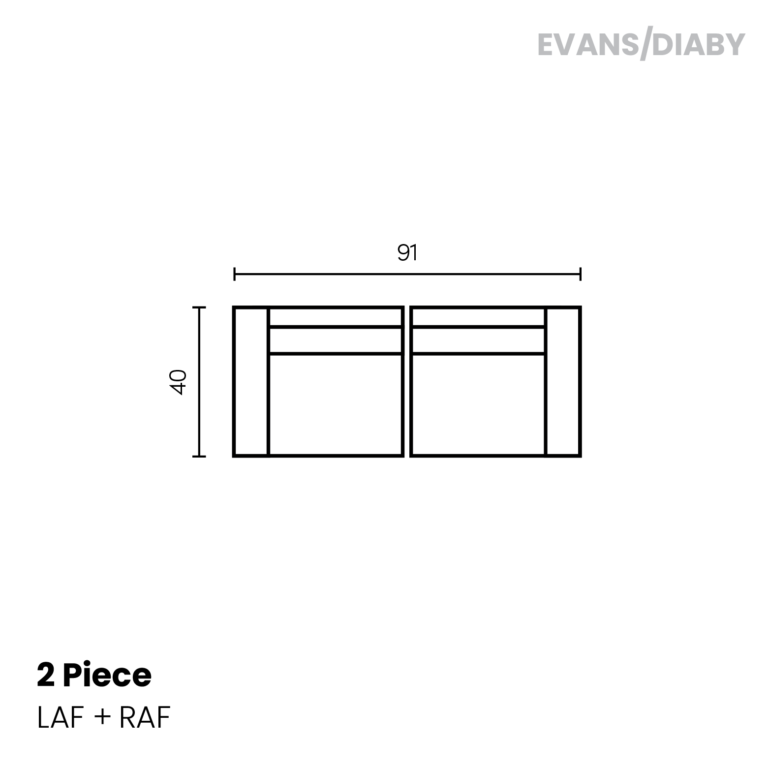 Evans 2 piece (LAF chair, RAF chair)