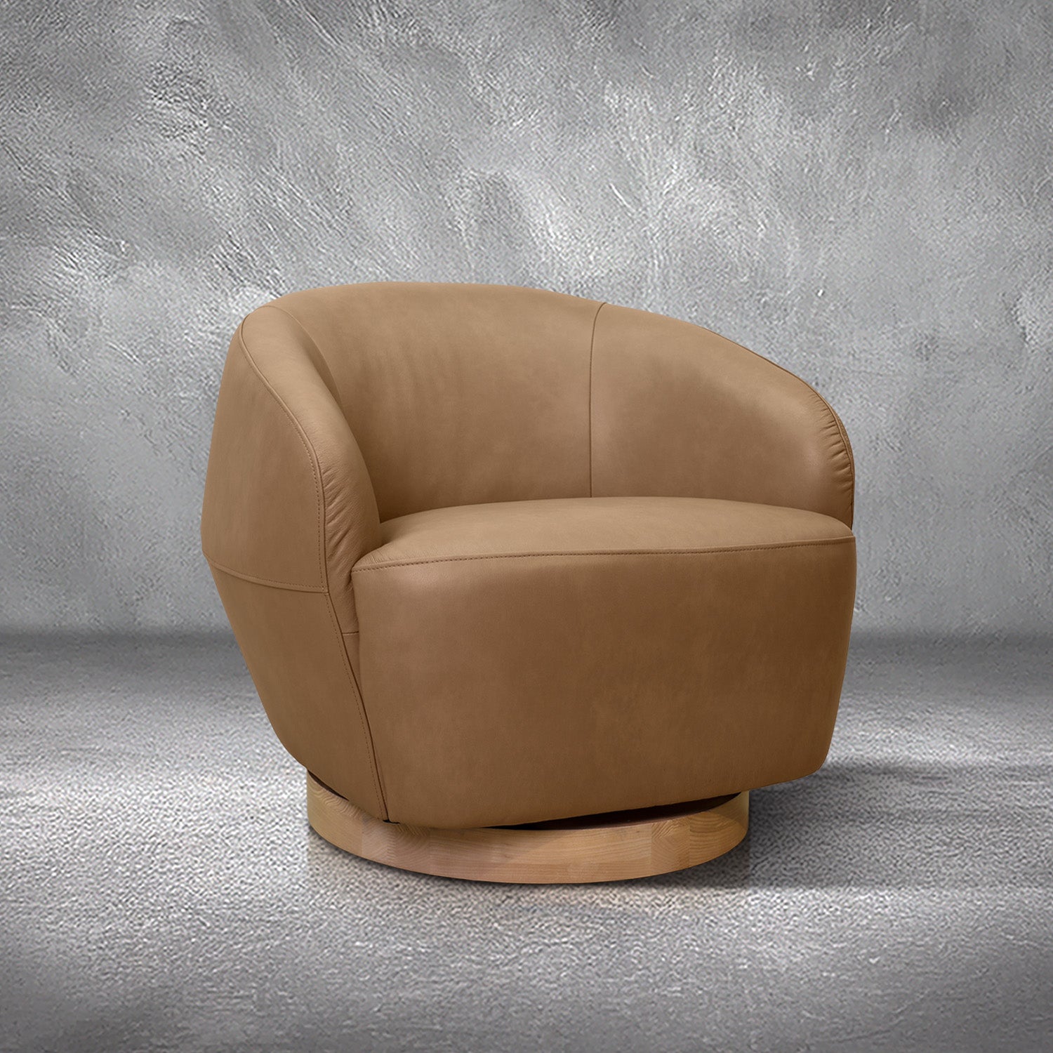 Garcia Leather Swivel Accent Chair