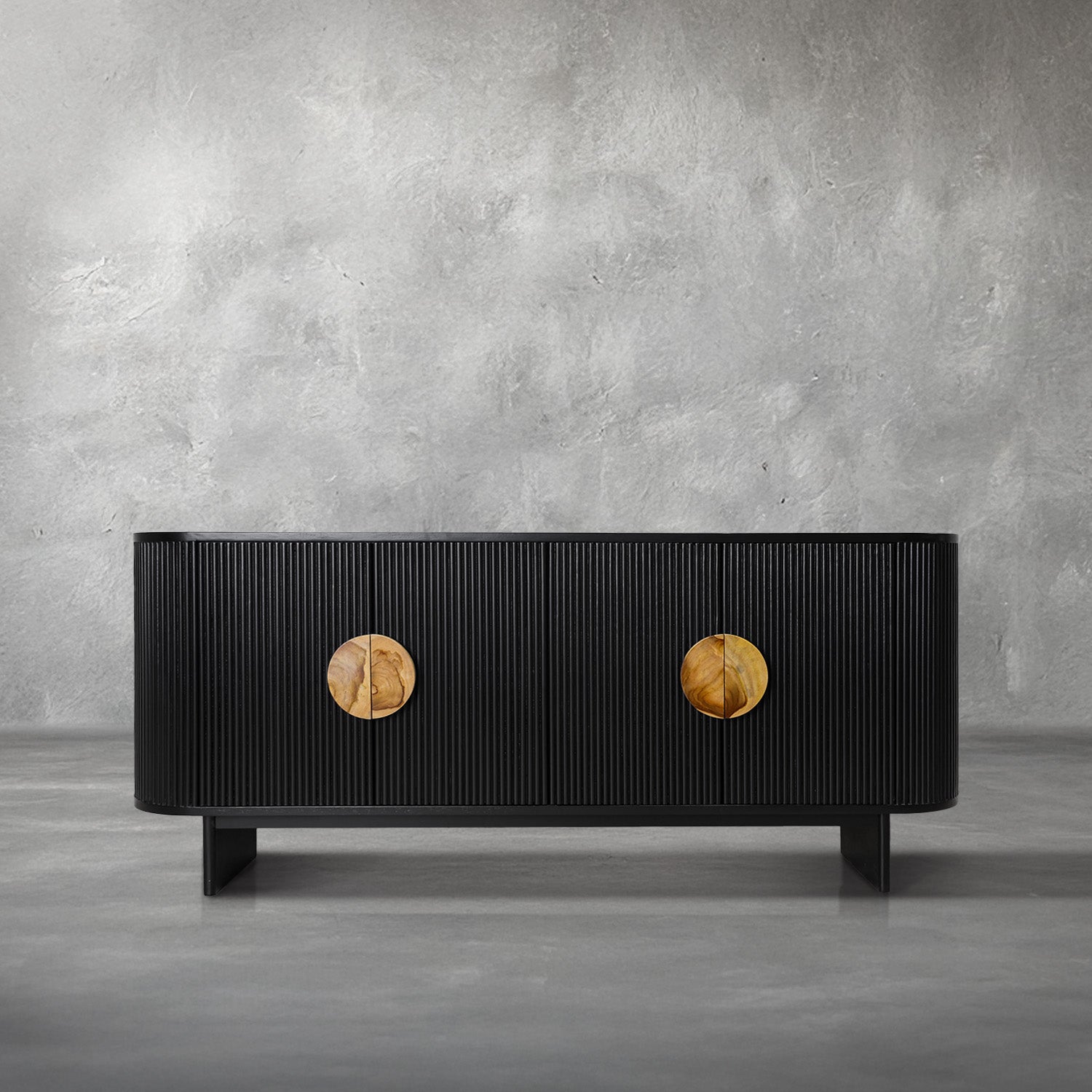 Rafael Black Fluted Credenza