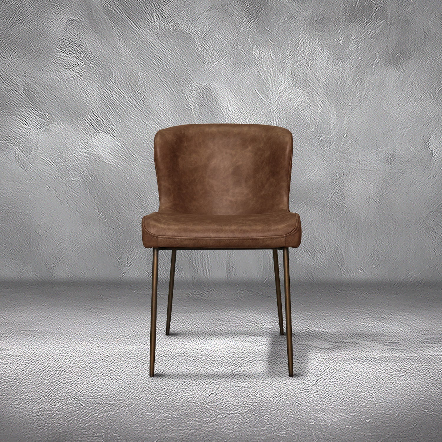 Easley Brown Faux Leather Dining Chair