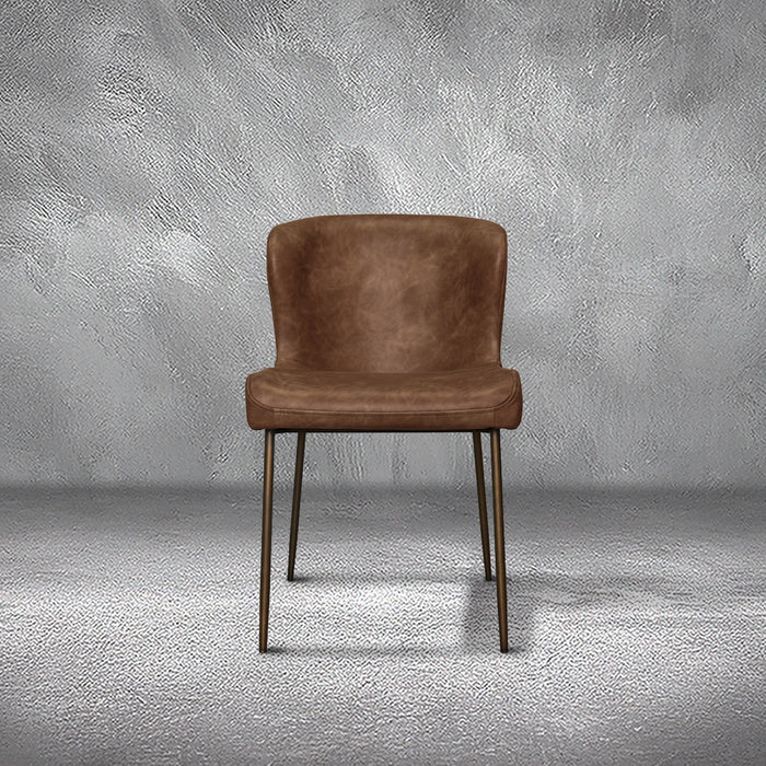Easley Brown Faux Leather Dining Chair