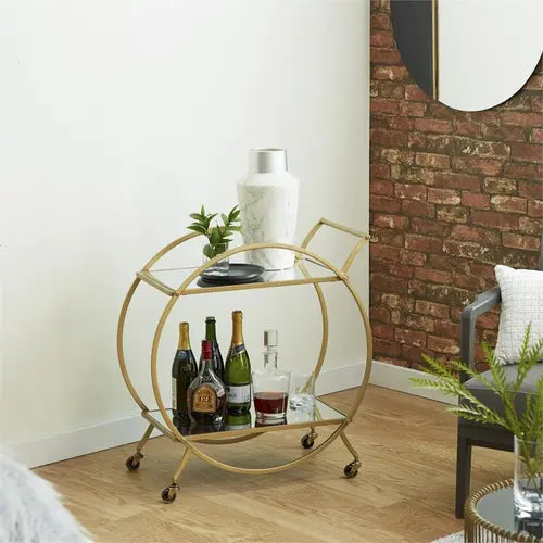 Golden Happy Hour Bar Cart