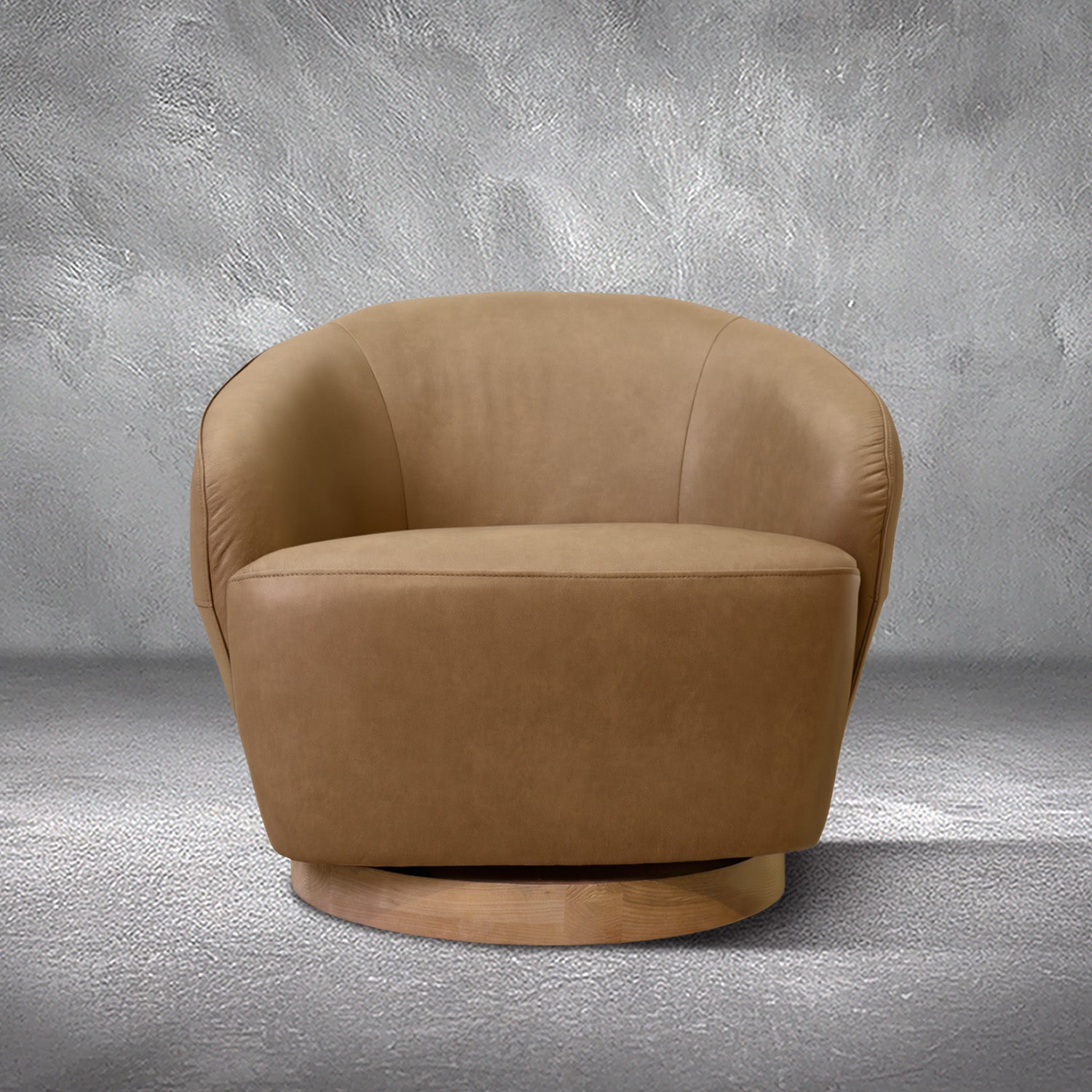 Garcia Leather Swivel Accent Chair