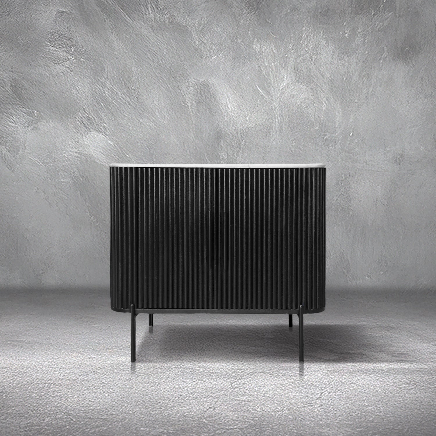 Gatsby Black Fluted Marble Cabinet