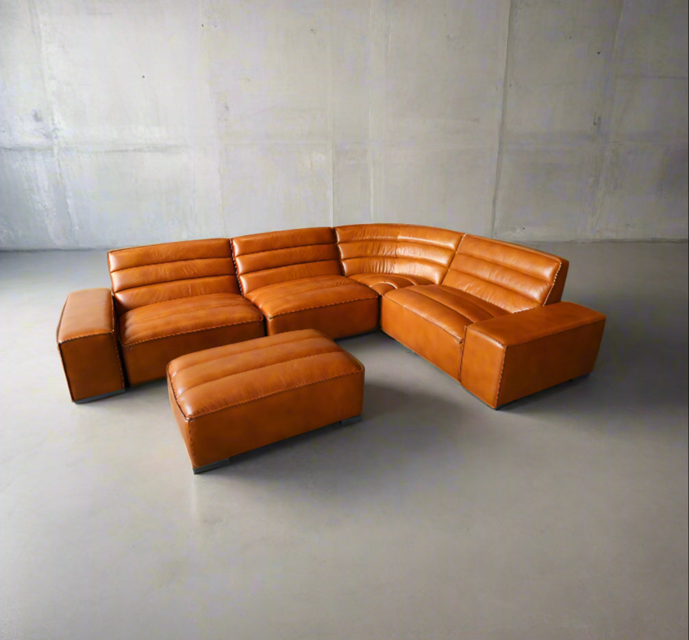 Pre Order (ETA May) Jeff Leather Sectional + Armrest