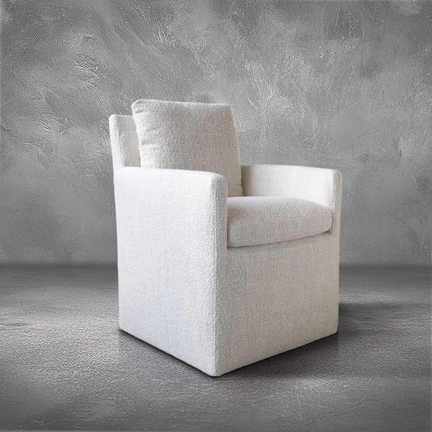 Kirk Boucle Rolling Dining Chair