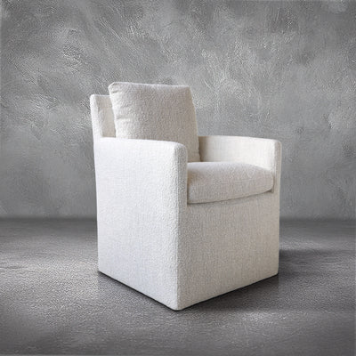 Kirk Boucle Rolling Dining Chair