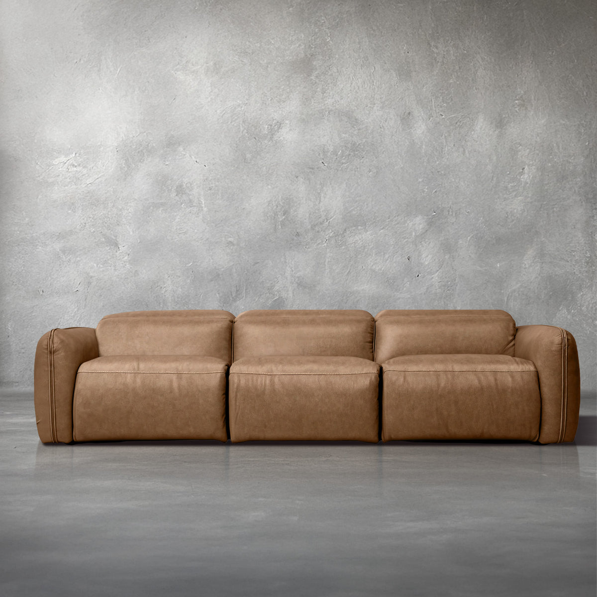 The Vita 3 Piece Reclining Leather Sectional