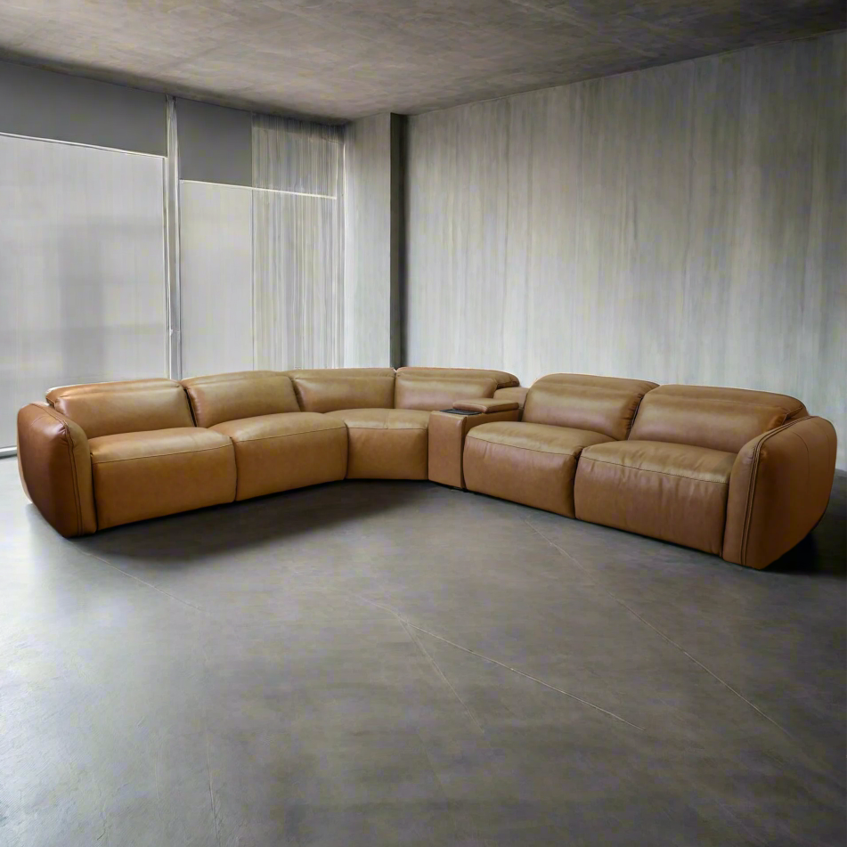 Vita Leather Reclining Sectional