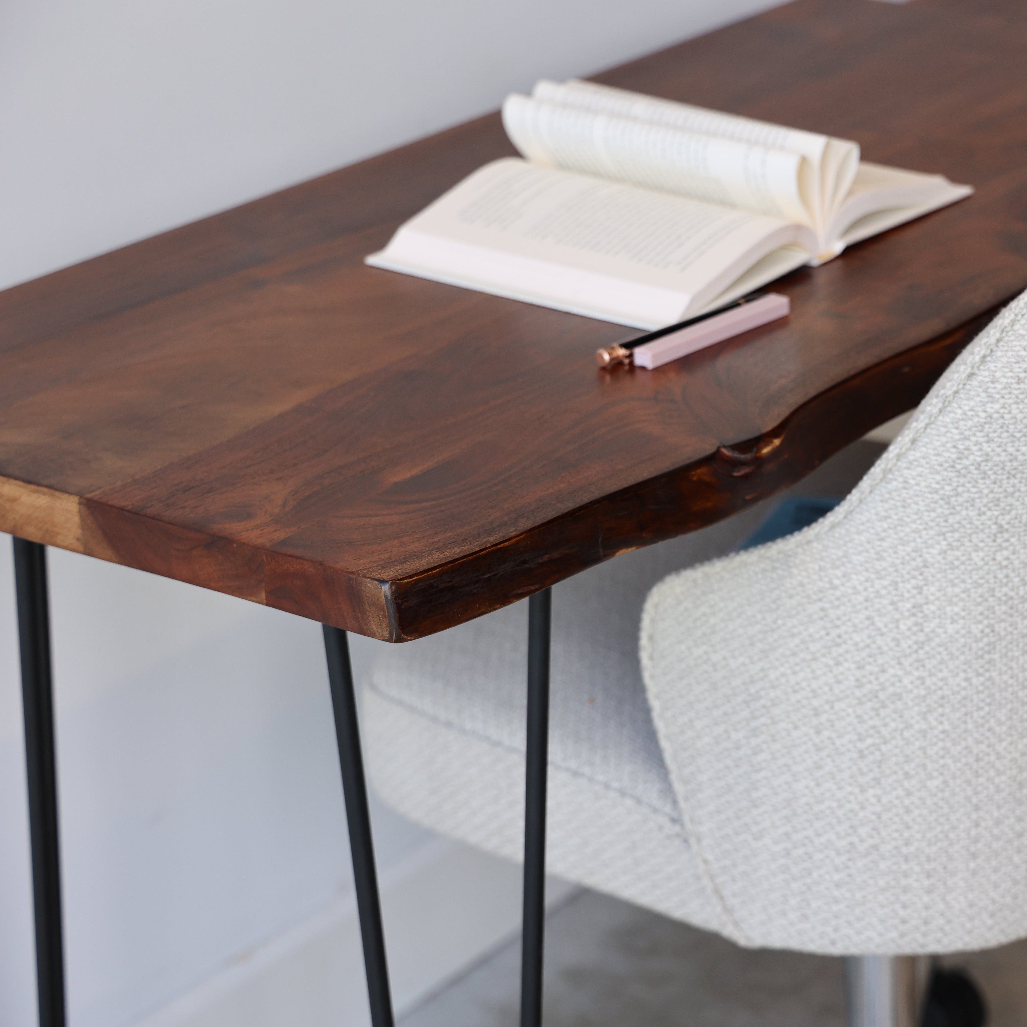 Dark Wood Live Edge Desk